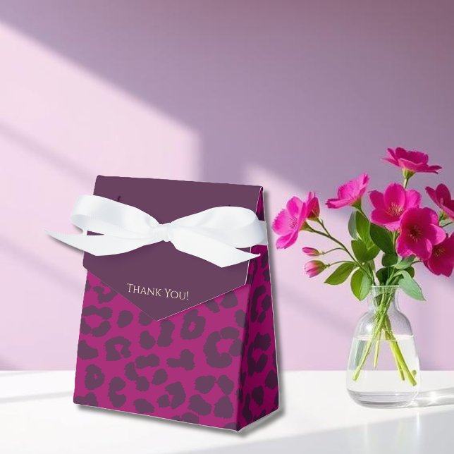 Ballotins Empreinte de léopard-Magenta (Leopard Print-Magenta- Favor Boxes )