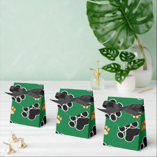 Ballotins Empreinte de patte canin de luxe noir et bronzage