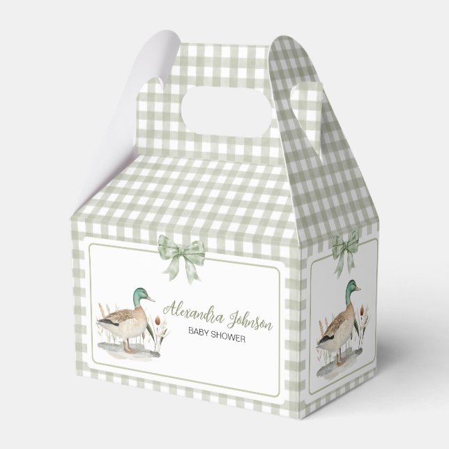 Ballotins en vichy Sage Green Mallard Duck Baby shower (Verso)