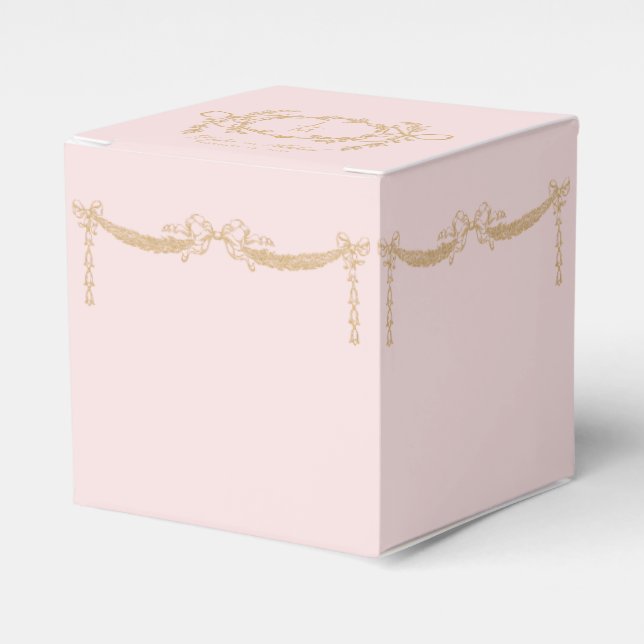 Ballotins Enveloppe Mariage rose et or (Verso)