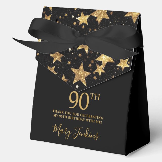 Ballotins Étoiles dorées pour les 90 ans, Merci  (Recto)