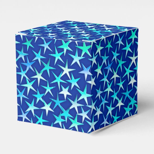 Ballotins Étoiles satinées, bleu pâle sur cobalt (Verso)