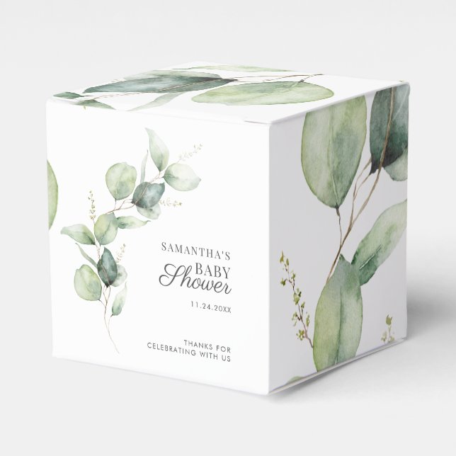 Ballotins Eucalyptus Baby shower de verdure Botanique (Verso)