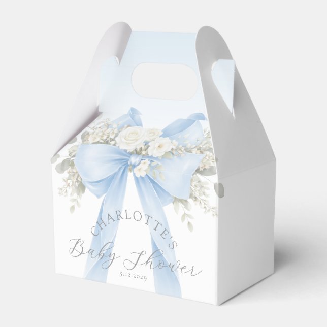 Ballotins Eucalyptus Blue Bow Baby Boy Shower (Verso)