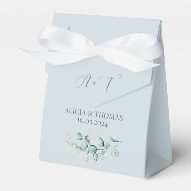 Ballotins Eucalyptus Dusty Blue Botanical Initiales Mariage (Verso)