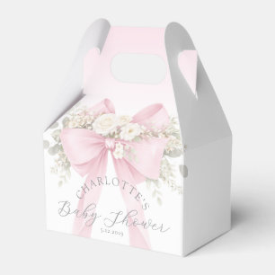 Ballotins Eucalyptus Pink Bow Bébé en fleurs Baby Shower