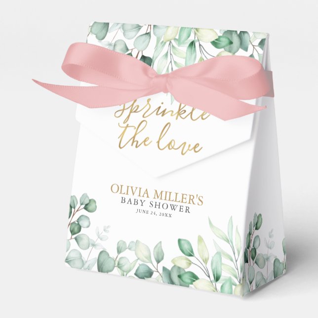 Ballotins Eucalyptus saupoudrer le Baby shower du Merci d'am (Verso)