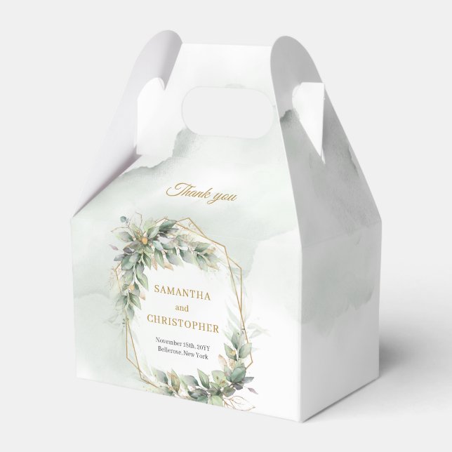 Ballotins eucalyptus vert bohème et mariage d'or (Verso)