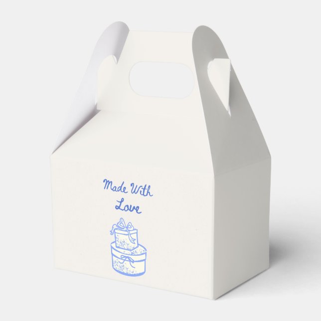 Ballotins Fabriqué avec Amour | Cadeau de Mariage Bleu et Bl (Verso)