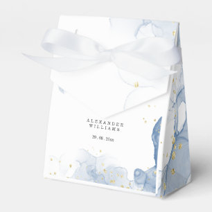 Ballotins Faire invitation de mariage bleu et or minimaliste