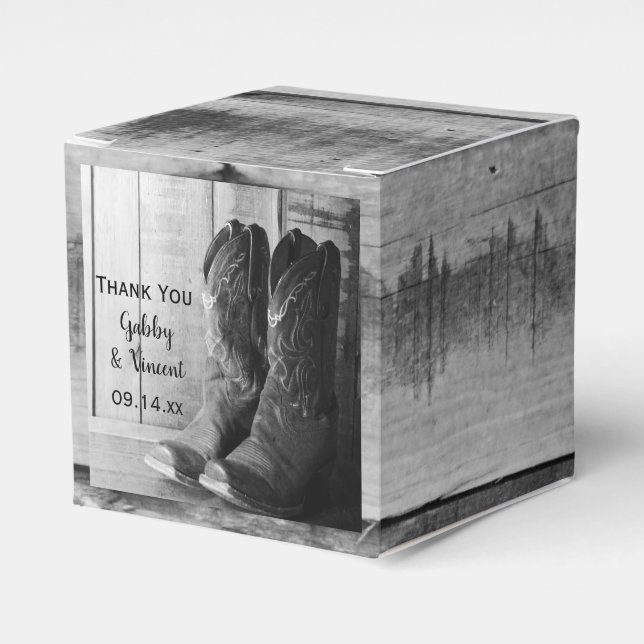 Ballotins Faux Barn Wood Russe Boots Cowboy Mariage occident (Verso)