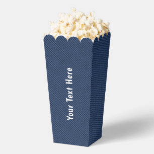 Ballotins Faux Blue Jeans Popcorn Box avec texte personnalis