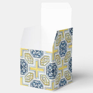 Ballotins Faux Carrelage Motif Jaune et Bleu Fête Favoriser