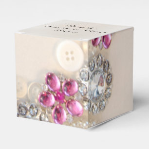 Ballotins Faux perles blanches Boutons de diamant rose Maria