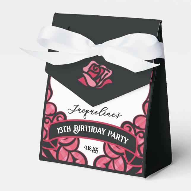 Ballotins Faveur de naissance de princesse Rose clôturée ros (Verso)