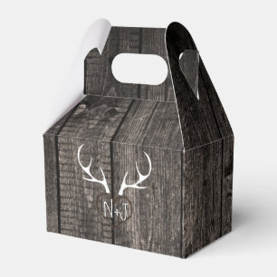 Ballotins Favori de mariage bois de cerf rustique et cœur sc