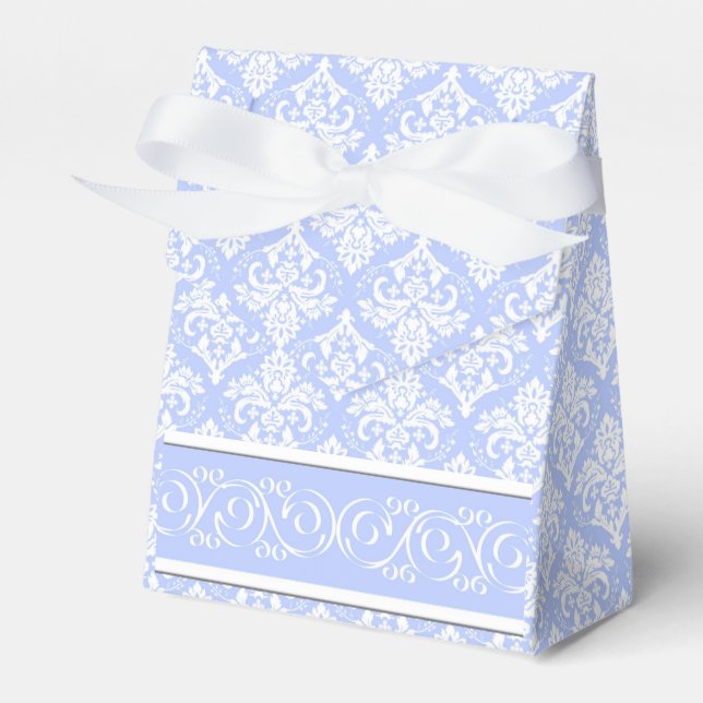 Ballotins Favoriser/boîte cadeau - Wedgewood Blue Damask (Verso)