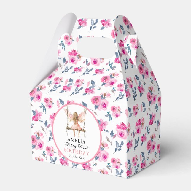 Ballotins Fée Première aquarelle Florale Filles 1er annivers (Verso)