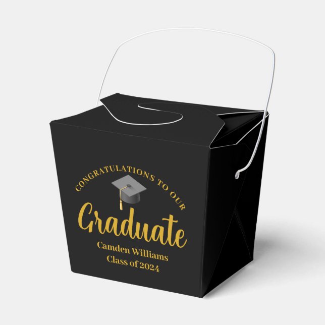 Ballotins Félicitations Graduate Gold Black Custom Party (Verso)