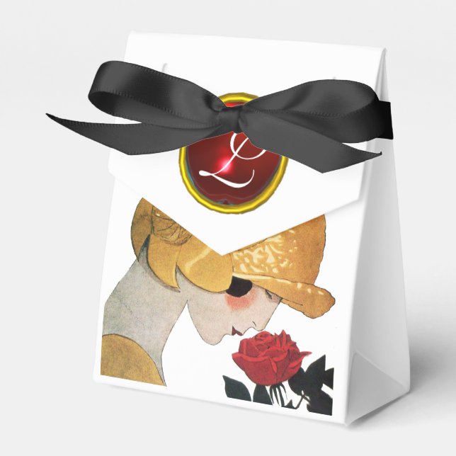 BALLOTINS FEMME AVEC ROSE ROSE ROUGE RUBY GEM MONOGRAM PIERR (Verso)