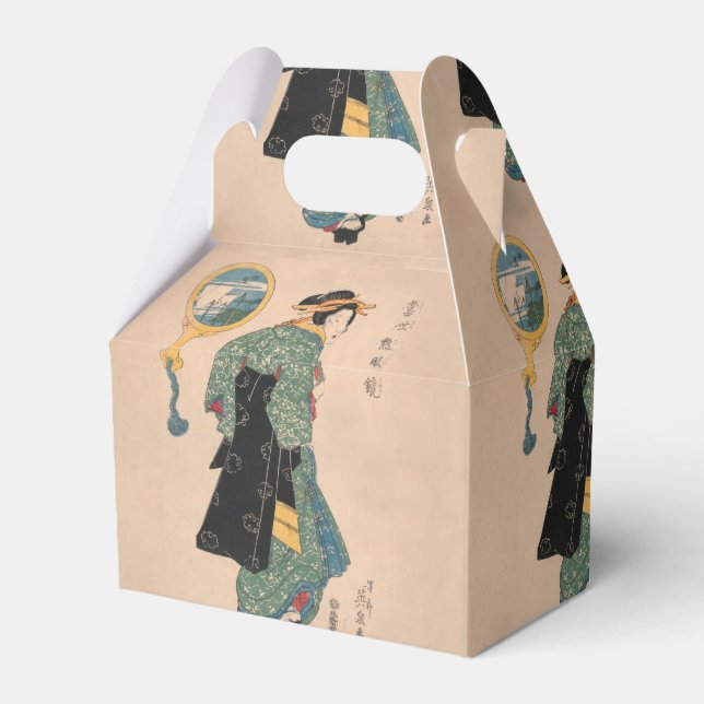 Ballotins Femme japonaise Kimono : Ukiyo-e Woodblock Imprime (Verso)