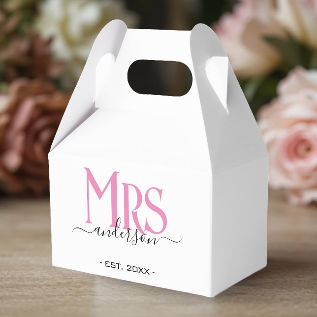 Ballotins Femme rose Mariée Mme Mariage Fête des mariées Des (Pink Wife Bride Mrs Wedding Bridal Shower Dessert Favor Boxes
)