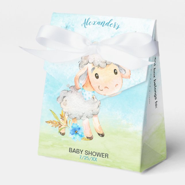 Ballotins Ferme de Baby shower de moutons pour garçons d'aqu (Verso)