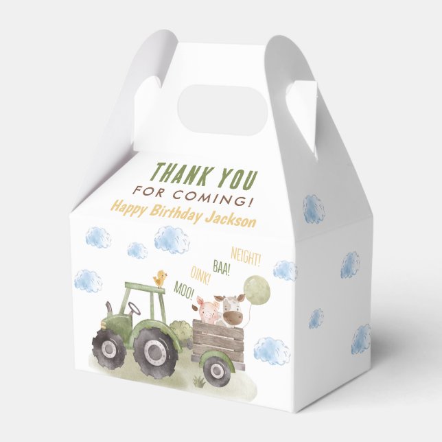 Ballotins Ferme de tracteur aquarelle 1er anniversaire (Verso)