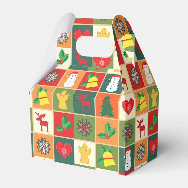 Ballotins Festive Icons Gable Christmas Favor Box (Verso)