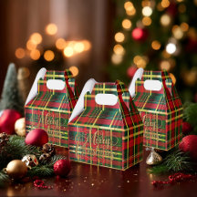 Festive Tartan Red and Green 'Merry Christmas'