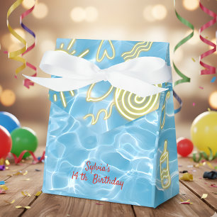 Ballotins Fête d'anniversaire ambiance néon estivale piscine