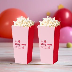 Ballotins "Fête d'anniversaire aux fraises roses et rouges