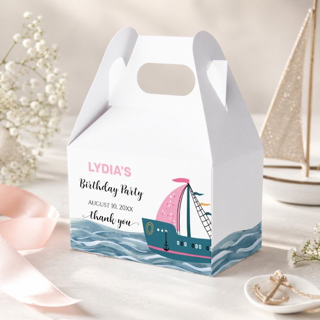 Ballotins Fête d'anniversaire Bébé à bord Rose Nautical (Créateur téléchargé)