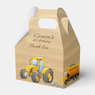 Ballotins Fête d'anniversaire, Camions de construction Jaune