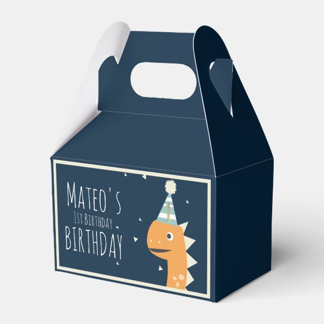 Ballotins Fête d'anniversaire de dinosaure orange Merci (Verso)