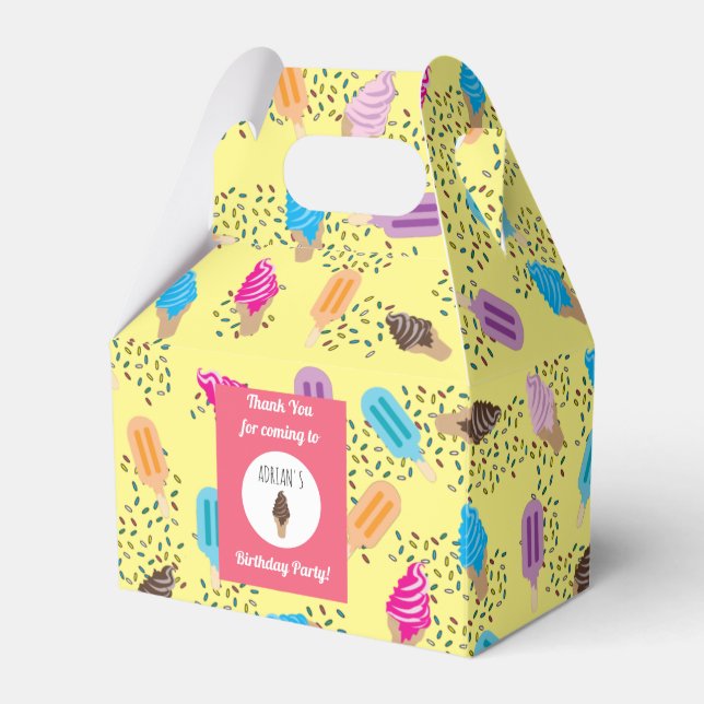 Ballotins Fête d'anniversaire de la crème glacée d'été color (Verso)