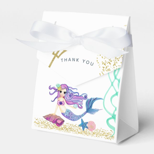 Ballotins Fête d'anniversaire de la sirène d'aquarelle (Verso)