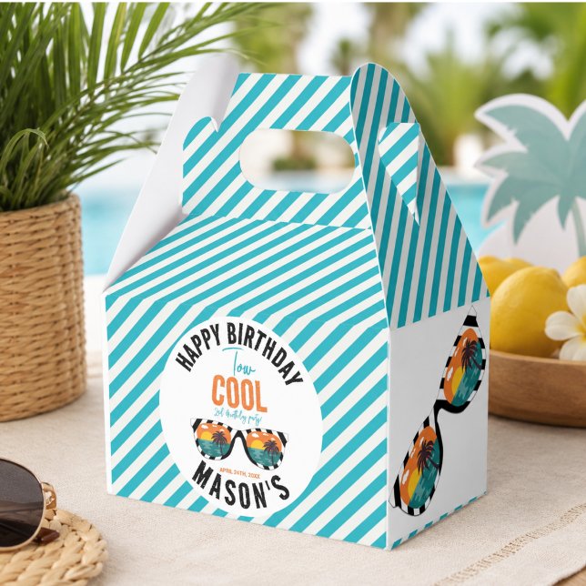 Ballotins Fête d'anniversaire de Two Cool Boy 2 ans (Two Cool Boy 2nd Birthday Party Favor Boxes)