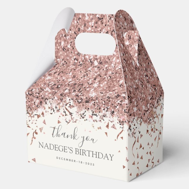 Ballotins Fête d'anniversaire florale Blush Or Moderne (Verso)