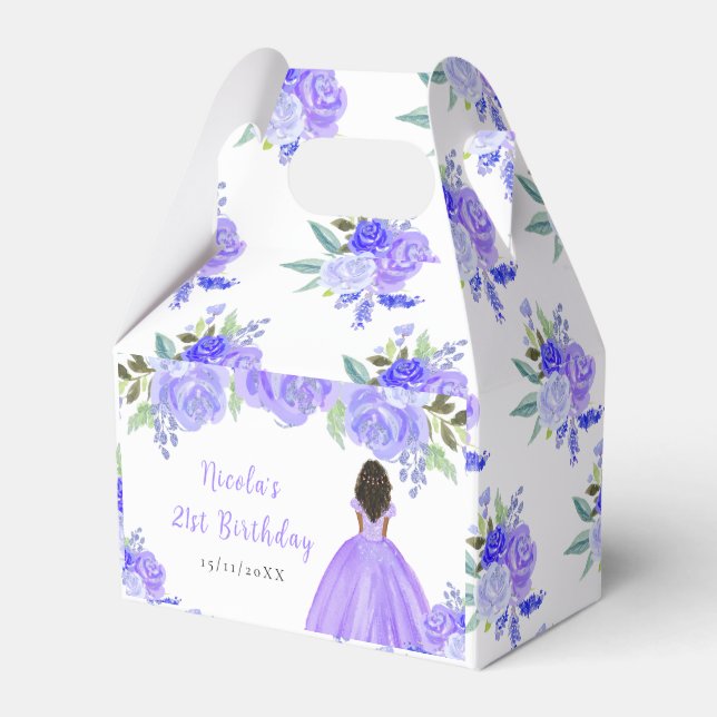 Ballotins Fête d'anniversaire florale violette de princesse  (Verso)