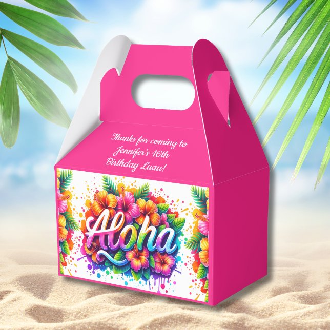 Ballotins Fête d'anniversaire tropicale Aloha Fun rose (Créateur téléchargé)
