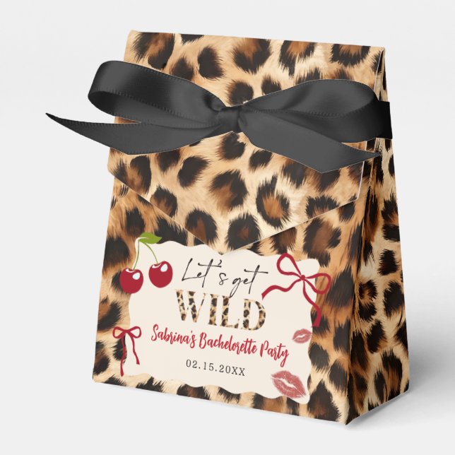 Ballotins Fête de Bachelorette Guépard Léopard Cerise (Verso)
