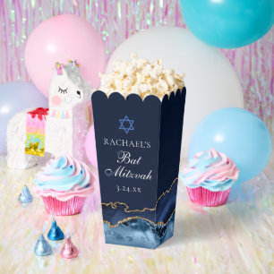 Ballotins Fête de Bat Mitzvah Chic Popcorn Bleu Nuit Or