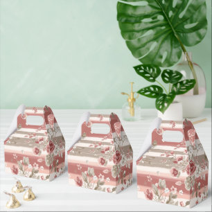 Ballotins Fête de bébé aux fleurs roses vintage