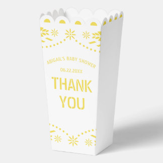 Ballotins Fête de bébé bébé Papier Picado jaune Merci