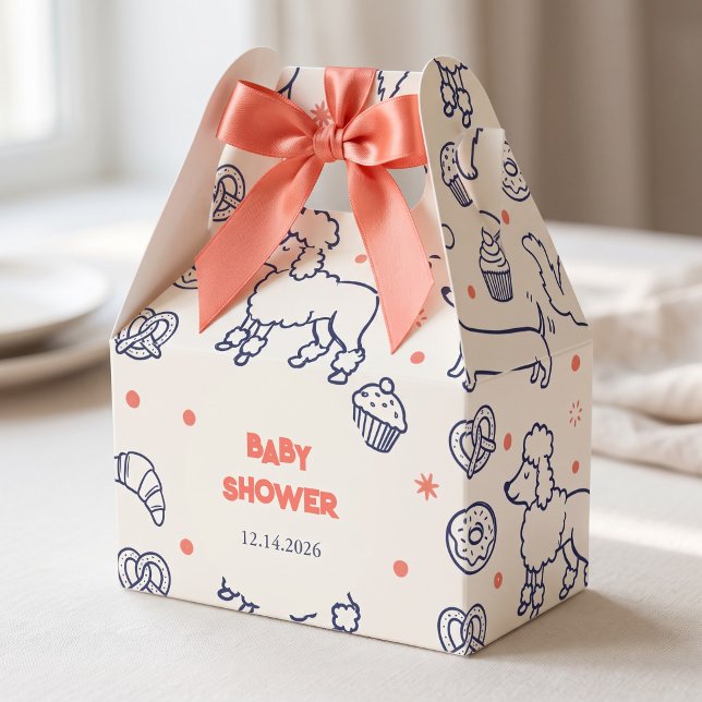 Ballotins Fête de Bébé Chien Caniche Bretzel Navy (Créateur téléchargé)