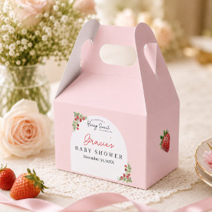 Ballotins Fête de bébé fantaisiste à l'aquarelle fraise