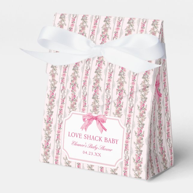 Ballotins Fête de bébé fille Love Shack ruban rose (Verso)