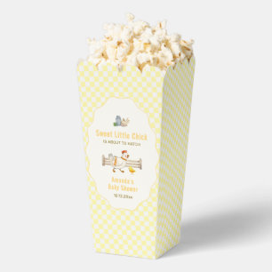 Ballotins Fête de bébé Gingham Jaune Ferme de Popcorn Poussi