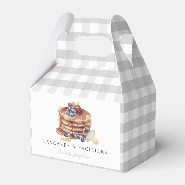 Ballotins Fête de bébé Pancakes & Pacifiers Gingham Gris (Verso)